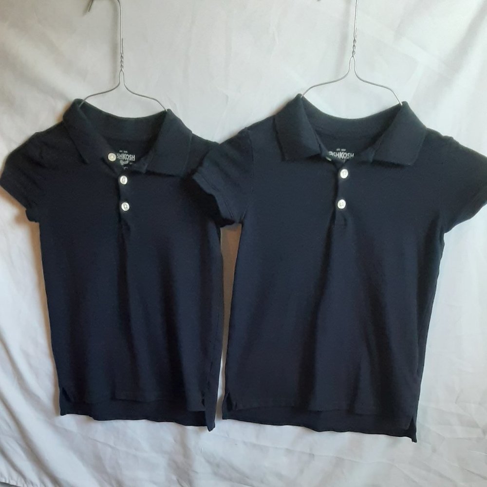 OshKosh, Set of 2 Short Sleeve Navy Polo Tops Sz 6